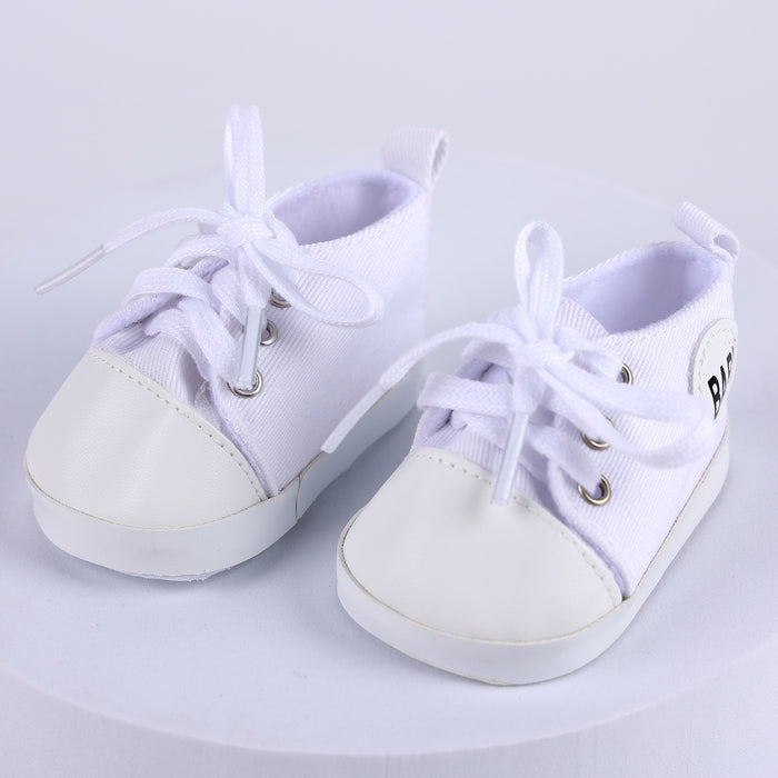 17"-20" White Canvas Shoes Accessories for Reborn Baby Dolls