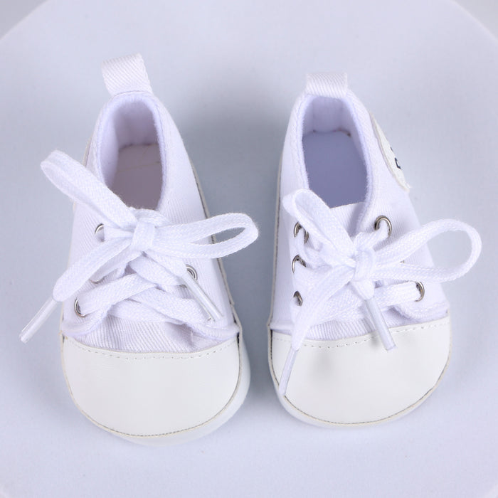 17"-20" White Canvas Shoes Accessories for Reborn Baby Dolls
