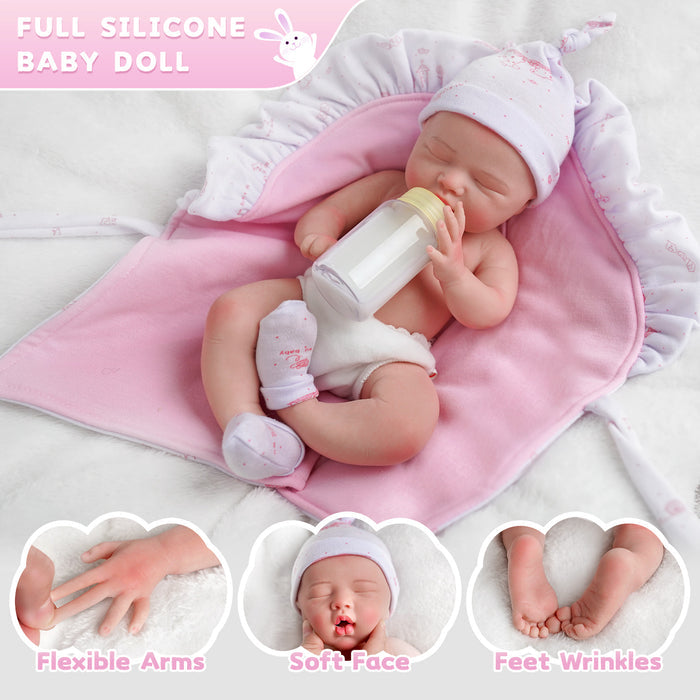Babeside 12" Full Silicone Sleeping Reborn Baby Girl Gina