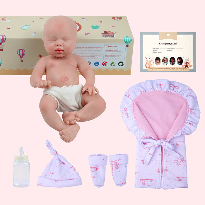 Babeside 12" Full Silicone Sleeping Reborn Baby Girl Gina