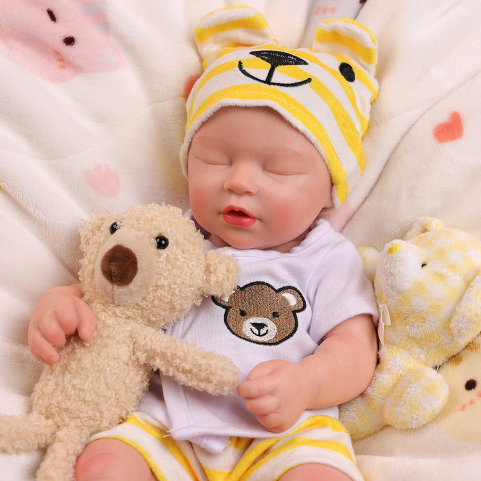 Babeside 16'' Full Silicone Reborn Baby Doll Sleeping Adorable Boy Kay