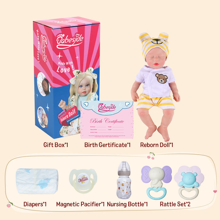Babeside 16'' Full Silicone Reborn Baby Doll Sleeping Adorable Boy Kay