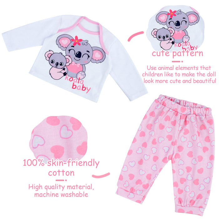 Babeside 17" - 22" Reborn Baby Dolls 4-Pcs Set - Little Koala Pattern