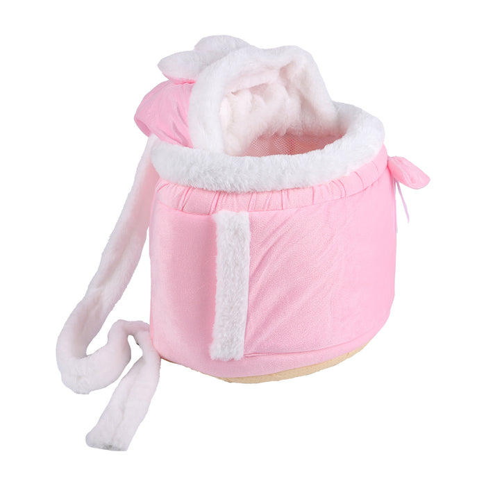 Babeside 17" - 22" Reborn Baby Dolls Lovely Furry Twins Backpack Winter Pink