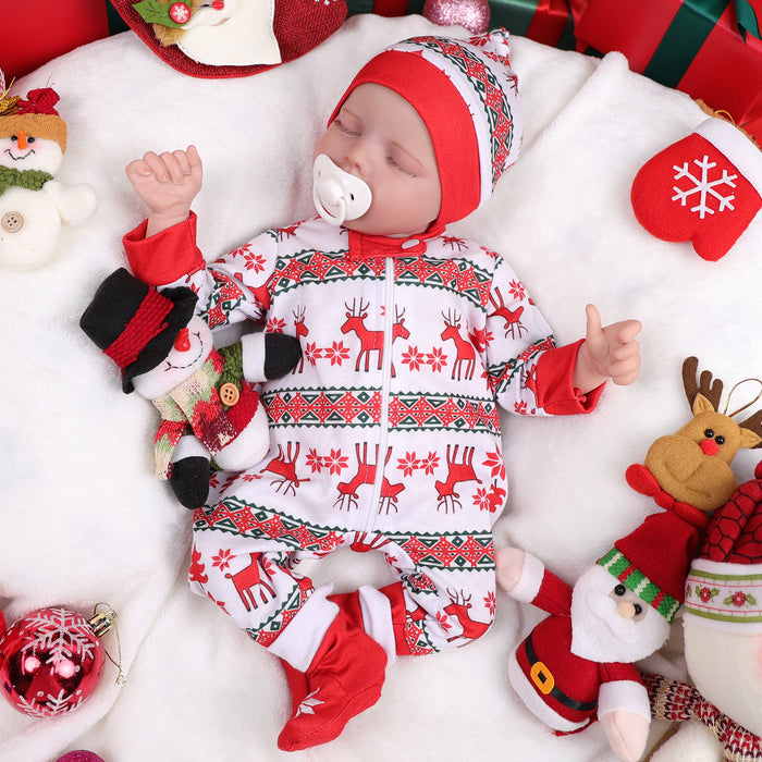 Babeside 17" Christmas Realistic Reborn Baby Doll Infant Sleeping Girl Twinnie