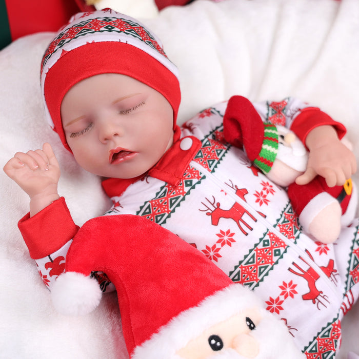 Babeside 17" Christmas Realistic Reborn Baby Doll Infant Sleeping Girl Twinnie