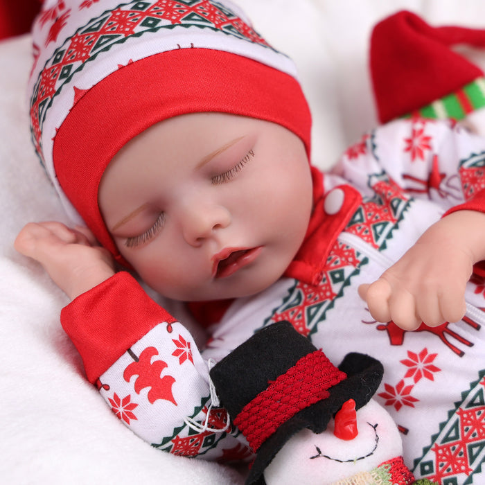 Babeside 17" Christmas Realistic Reborn Baby Doll Infant Sleeping Girl Twinnie
