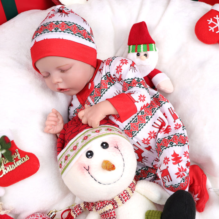Babeside 17" Christmas Realistic Reborn Baby Doll Infant Sleeping Girl Twinnie