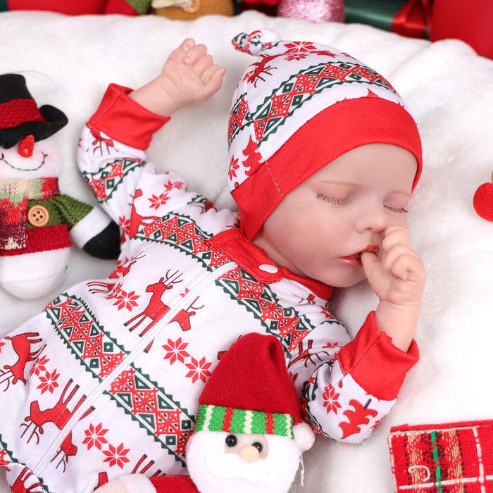 Babeside 17" Christmas Realistic Reborn Baby Doll Infant Sleeping Girl Twinnie