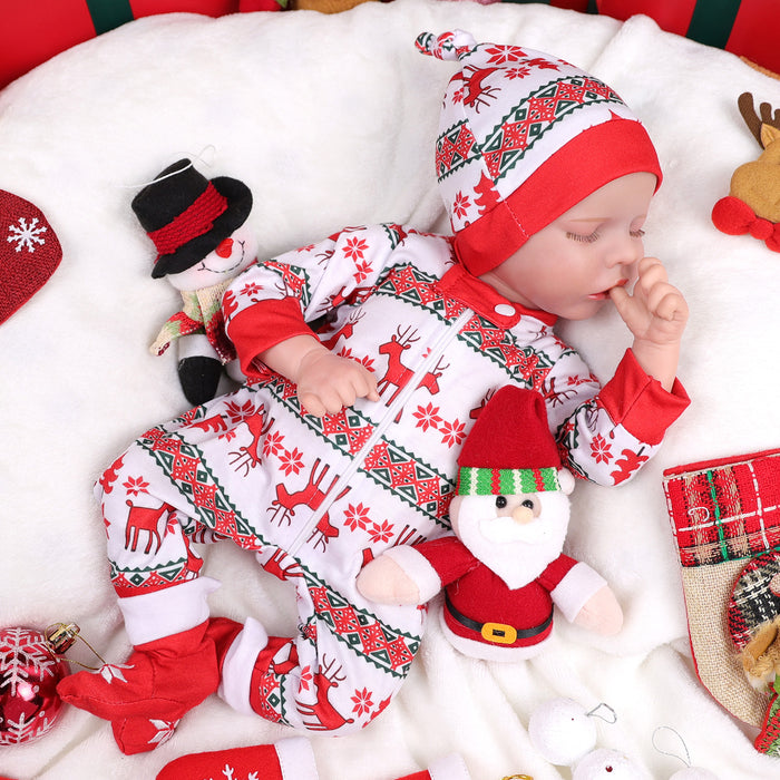 Babeside 17" Christmas Realistic Reborn Baby Doll Infant Sleeping Girl Twinnie