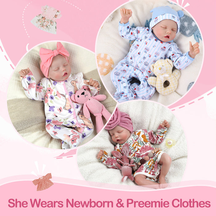 Babeside 17" Realistic Reborn Baby Doll Adorable Infant Baby Girl Twinnie