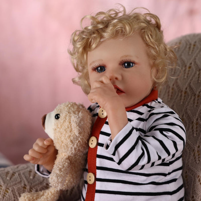 Babeside 17" Reborn Toddler Baby Dolls Boy Amir with Golden Curls