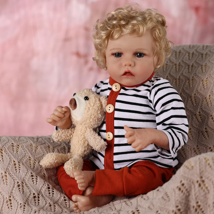 Babeside 17" Reborn Toddler Baby Dolls Boy Amir with Golden Curls