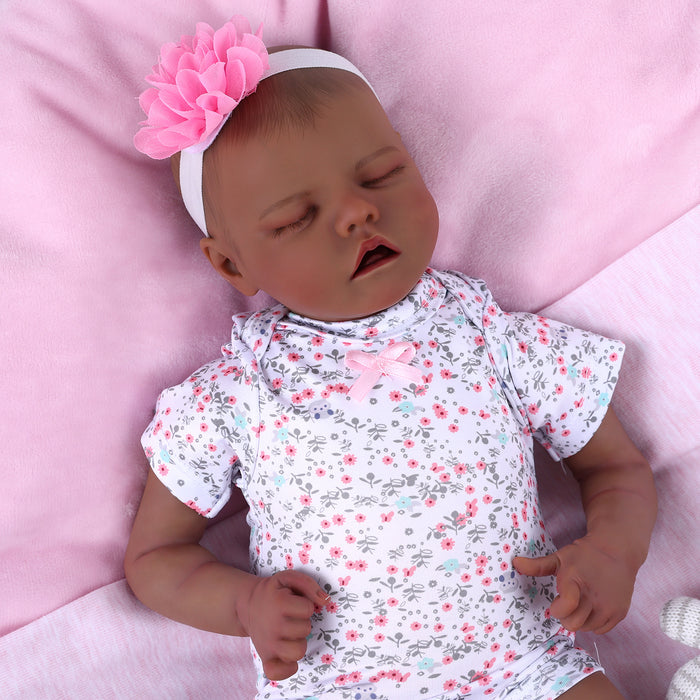 Babeside 17'' Reborns Girl Twinnie - Real Life Poseable African American Toddler Baby Dolls
