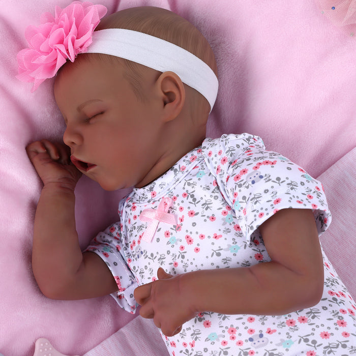 Babeside 17'' Reborns Girl Twinnie - Real Life Poseable African American Toddler Baby Dolls