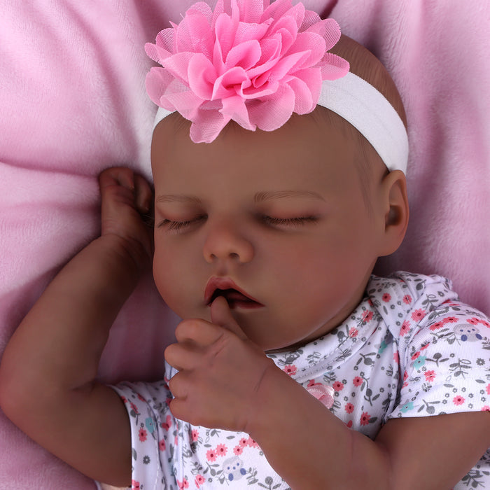 Babeside 17'' Reborns Girl Twinnie - Real Life Poseable African American Toddler Baby Dolls