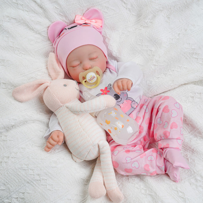 Babeside 17" Sleeping Newborn Baby Girl Pink Beta