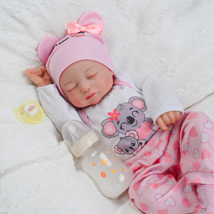 Babeside 17" Sleeping Newborn Baby Girl Pink Beta