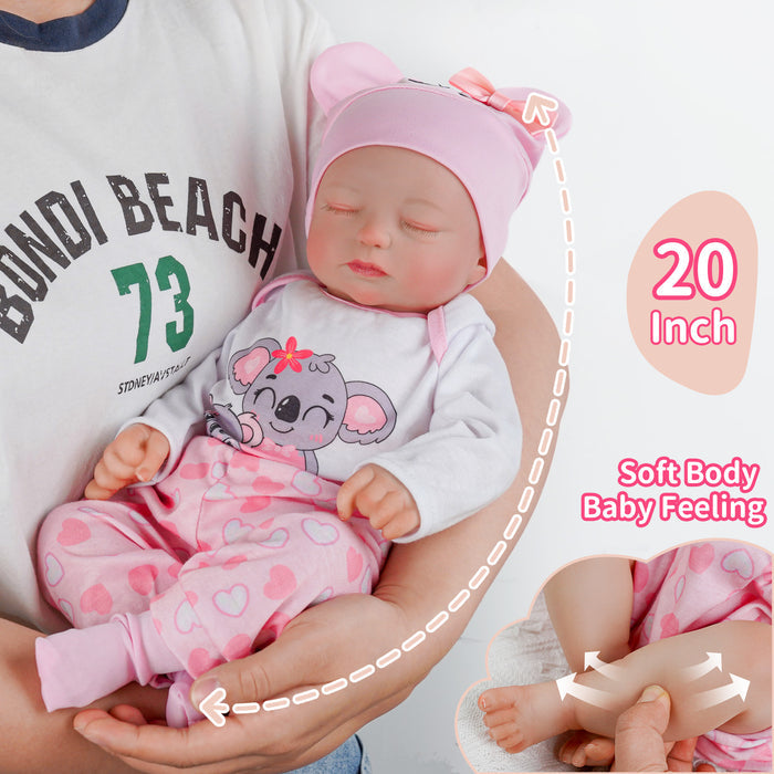 Babeside 17" Sleeping Newborn Baby Girl Pink Beta