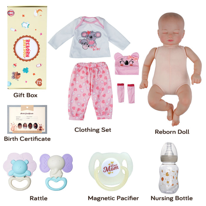 Babeside 17" Sleeping Newborn Baby Girl Pink Beta