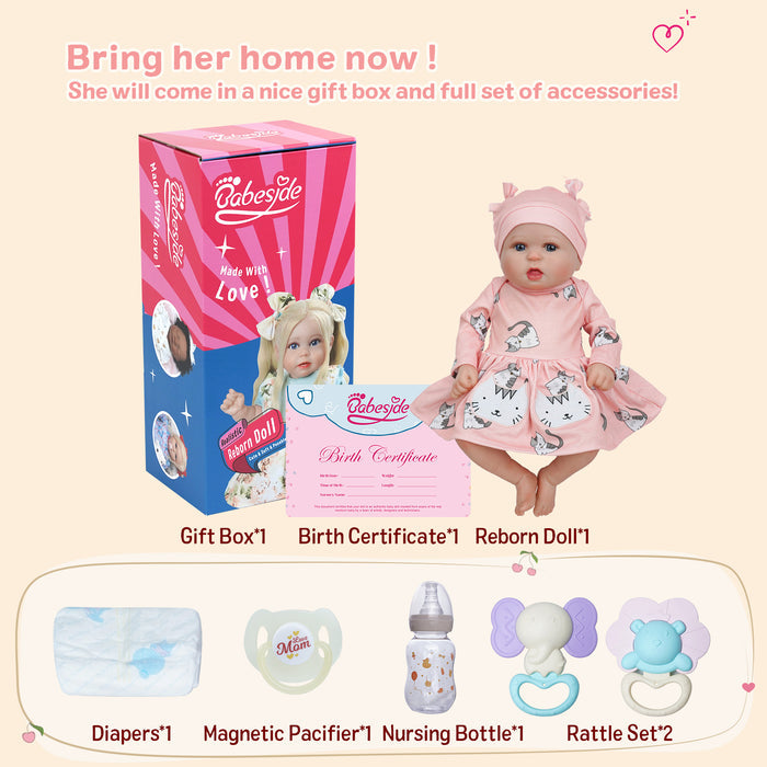 Babeside 20'' Bailyn Cutest Realistic Reborn Baby Doll Kitten Girl