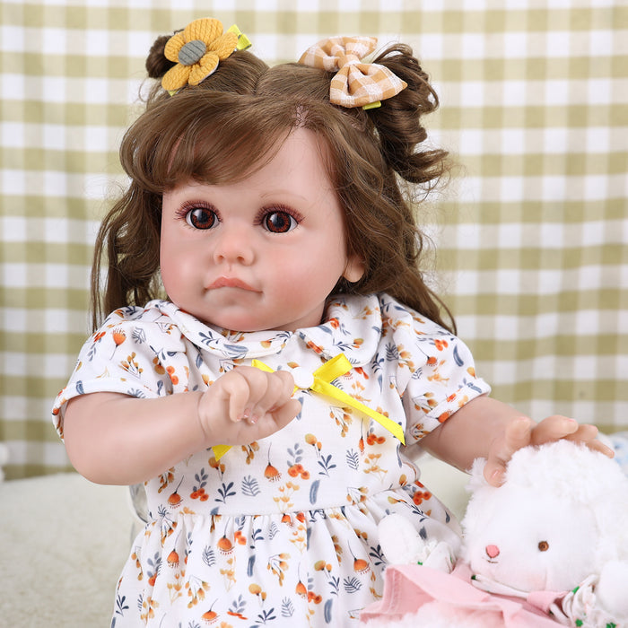 Babeside 20 Inch Lifelike Reborn Baby Dolls White Dress Girl Matty