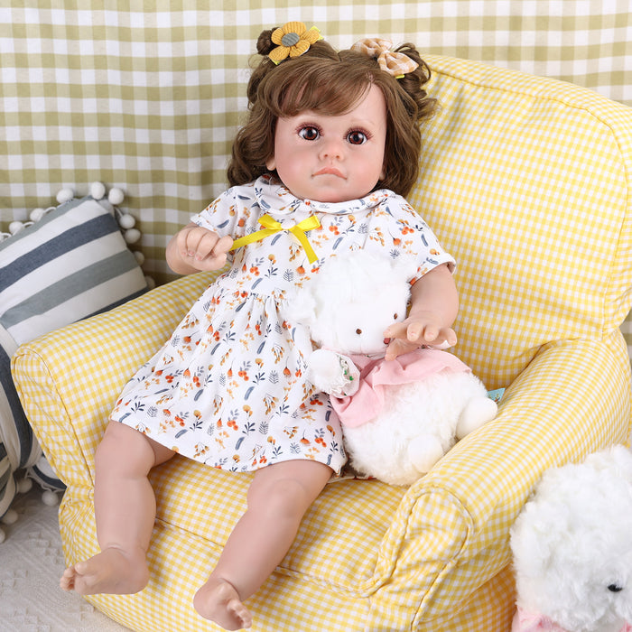 Babeside 20 Inch Lifelike Reborn Baby Dolls White Dress Girl Matty