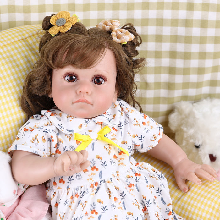 Babeside 20 Inch Lifelike Reborn Baby Dolls White Dress Girl Matty