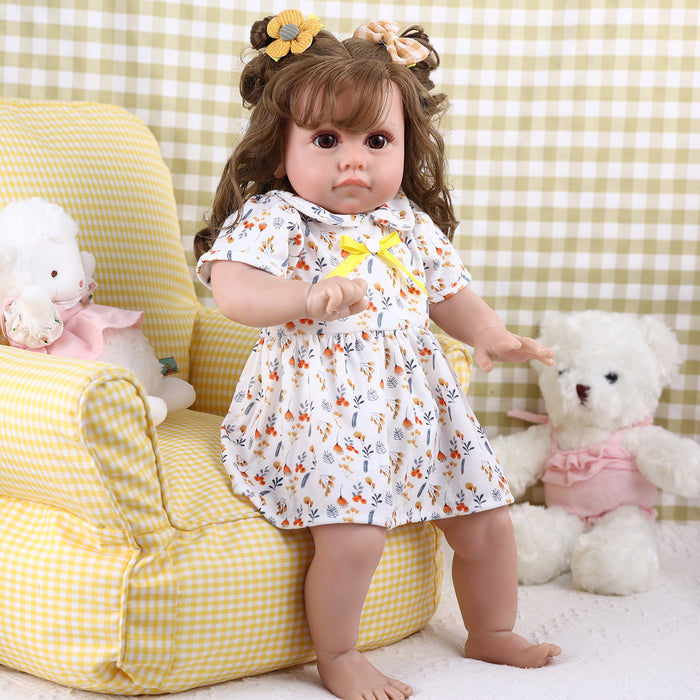 Babeside 20 Inch Lifelike Reborn Baby Dolls White Dress Girl Matty