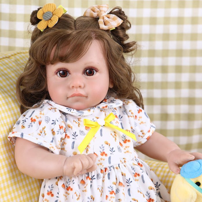 Babeside 20 Inch Lifelike Reborn Baby Dolls White Dress Girl Matty