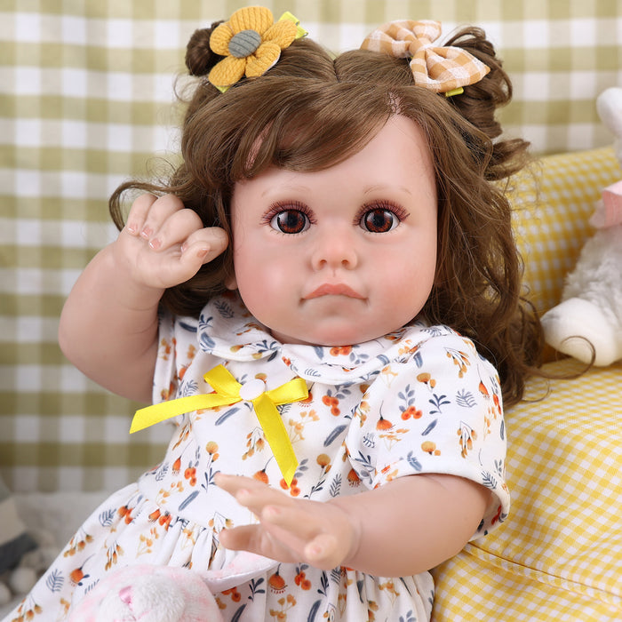 Babeside 20 Inch Lifelike Reborn Baby Dolls White Dress Girl Matty
