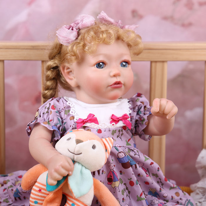 Babeside 20'' Reborn Toddler Doll Cutest Purple Pattern Girl Shayla