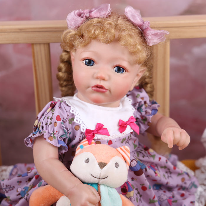 Babeside 20'' Reborn Toddler Doll Cutest Purple Pattern Girl Shayla