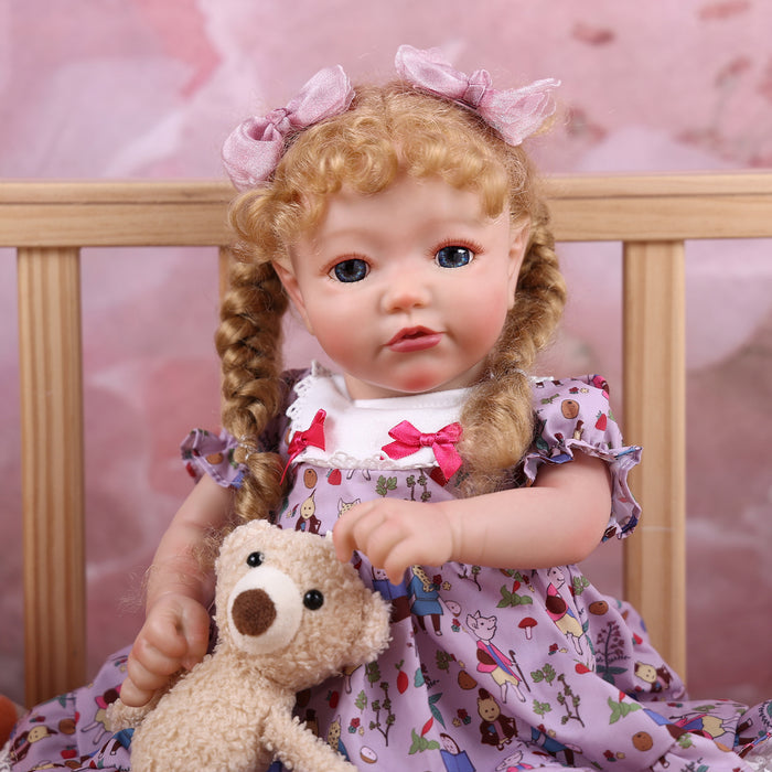 Babeside 20'' Reborn Toddler Doll Cutest Purple Pattern Girl Shayla