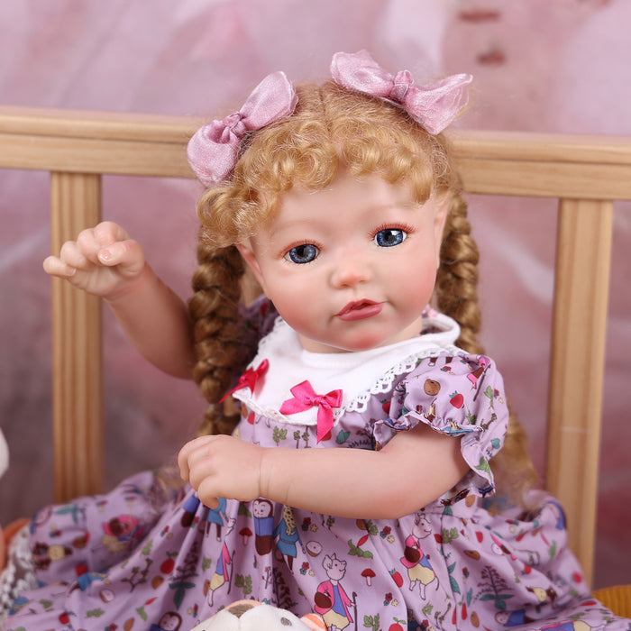 Babeside 20'' Reborn Toddler Doll Cutest Purple Pattern Girl Shayla
