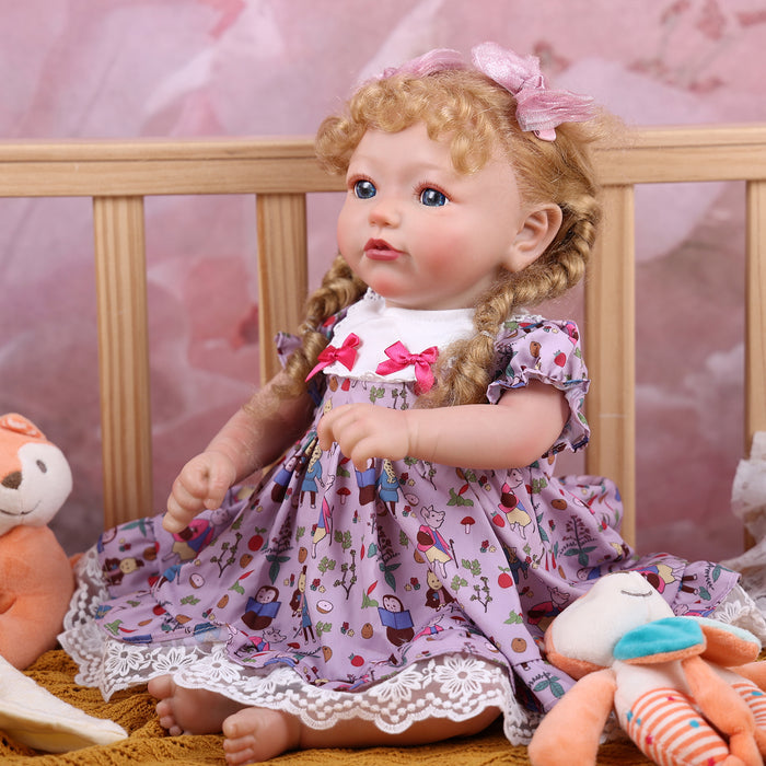 Babeside 20'' Reborn Toddler Doll Cutest Purple Pattern Girl Shayla