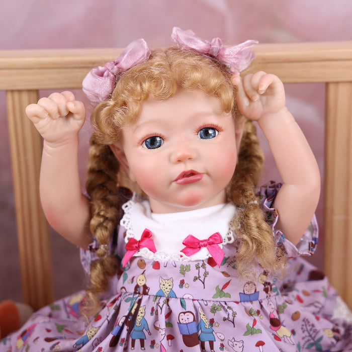 Babeside 20'' Reborn Toddler Doll Cutest Purple Pattern Girl Shayla