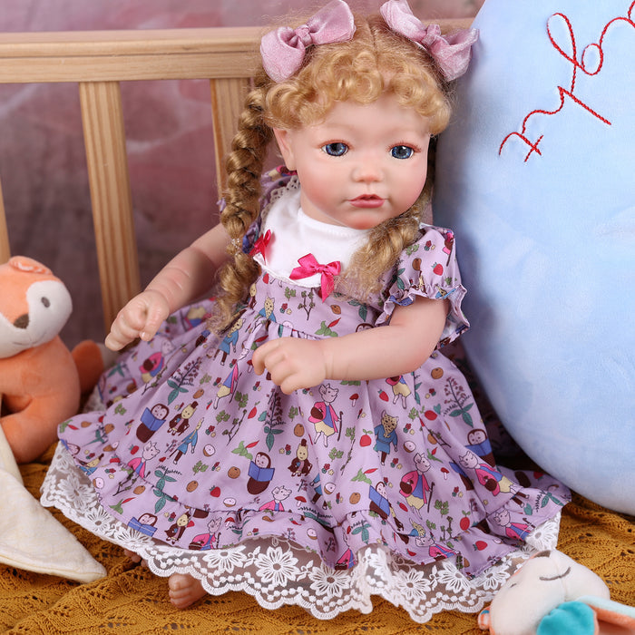 Babeside 20'' Reborn Toddler Doll Cutest Purple Pattern Girl Shayla