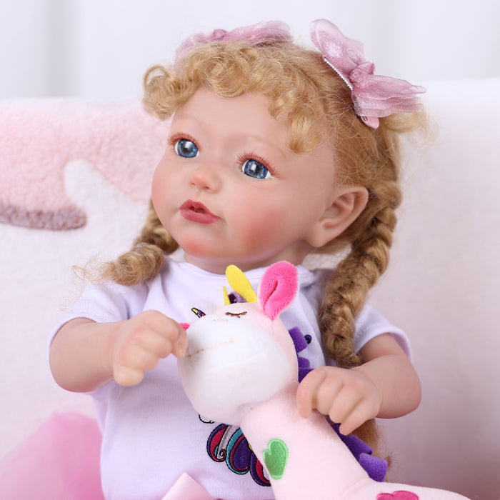 Babeside 20'' Reborn Toddler Doll Unicorn Pink Dress Girl Shayla