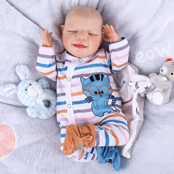 Babeside 20" Sleeping Infant Striped Cat Girl Angel
