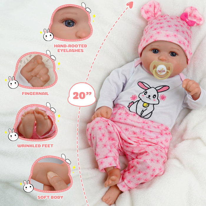 Babeside Bailyn 20'' Cutest Realistic Reborn Baby Doll Blue Eyes Girl