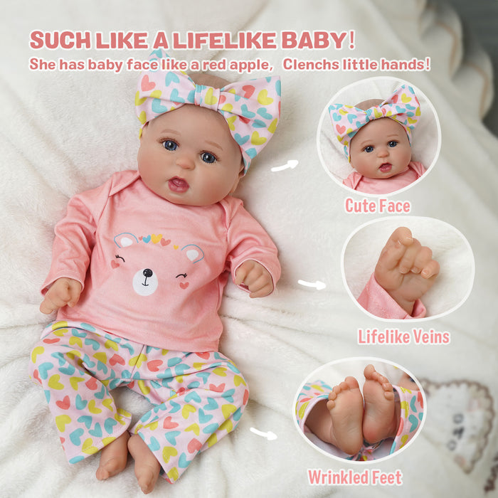 Babeside Bailyn 20'' Realistic Reborn Baby Doll Blue Eyes Adorable Girl