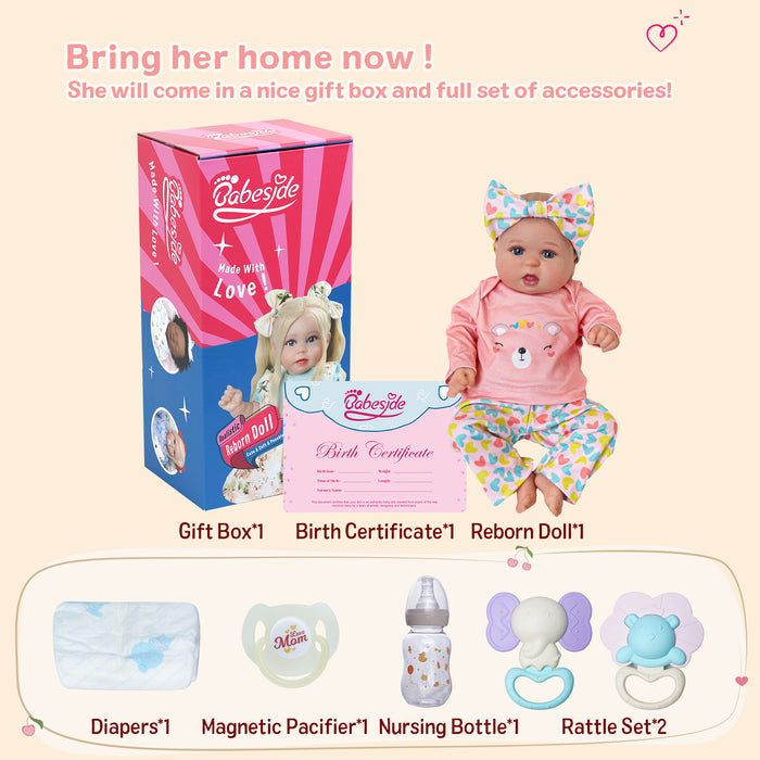 Babeside Bailyn 20'' Realistic Reborn Baby Doll Blue Eyes Adorable Girl