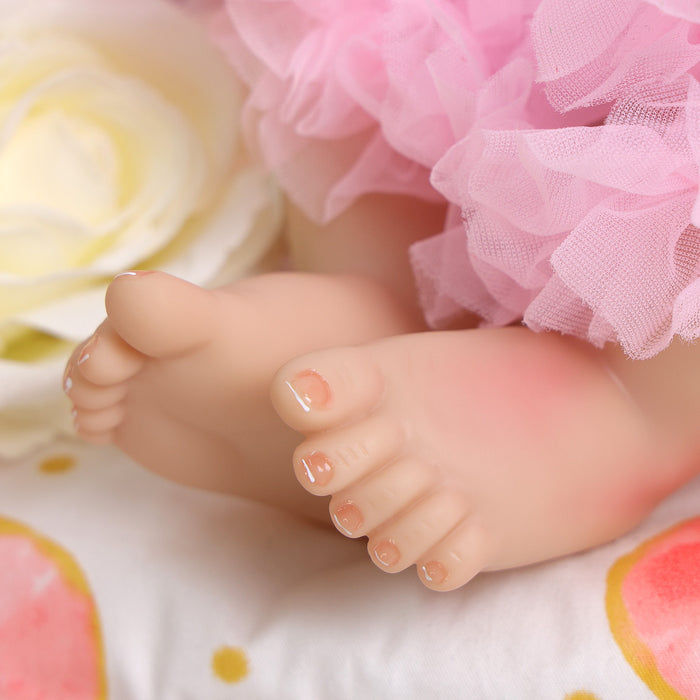 Babeside Cissy 22'' Realistic Reborn Baby Doll Girl Brown Eyes Lovely Awake Pink Flowers