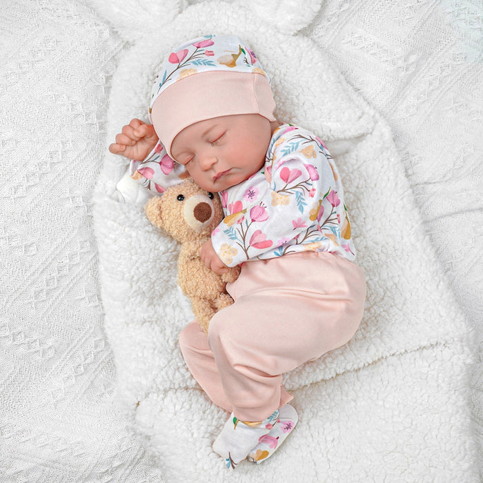 Babeside Connie 20'' Realistic Reborn Crushed Flowers Girl Doll with Heartbeat Coos and Breath