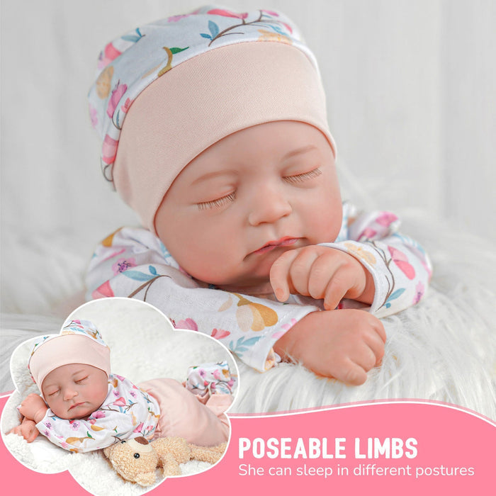 Babeside Connie 20'' Realistic Reborn Crushed Flowers Girl Doll with Heartbeat Coos and Breath