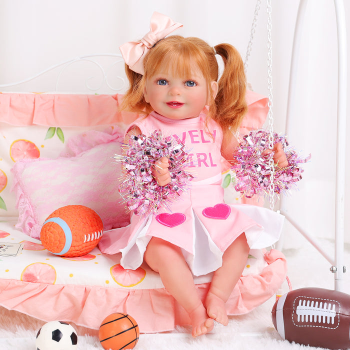 Babeside Doreen 20'' Realistic Reborn Baby Doll Smiling Baseball Girl Sport Style Energetic Cheerleading Pink(Pre-Order, Ship Date: March 12）