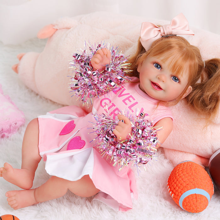 Babeside Doreen 20'' Realistic Reborn Baby Doll Smiling Baseball Girl Sport Style Energetic Cheerleading Pink(Pre-Order, Ship Date: March 12）