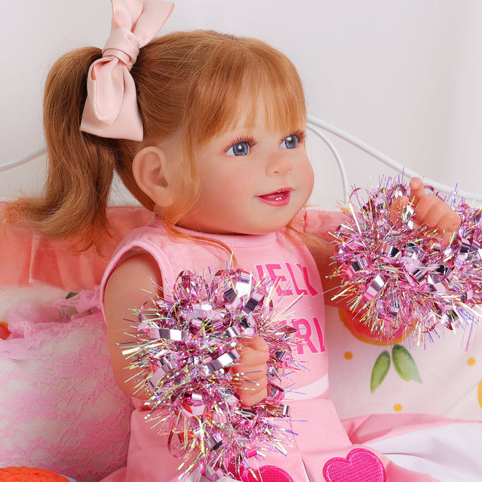 Babeside Doreen 20'' Realistic Reborn Baby Doll Smiling Baseball Girl Sport Style Energetic Cheerleading Pink(Pre-Order, Ship Date: March 12）
