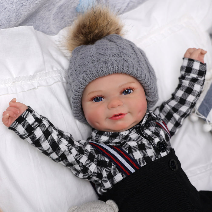 Babeside Hedda 20" Realistic Reborn Baby Doll Lovely Girl Blue Eyes Awake Black